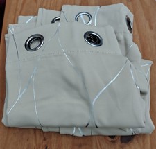 Beige thermal curtains for sale  ILKESTON