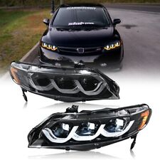 Faróis de LED 3 lentes usados para faróis Honda Civic 8ª geração 2006-2011 DRL, usado comprar usado  Enviando para Brazil