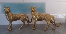Pair brass cheetah for sale  DUNFERMLINE