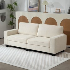 HOMCOM 3-osobowa sofa z pokrowcem, sofa do salonu z rdzeniem piórnym, kremowa biel na sprzedaż  Wysyłka do Poland