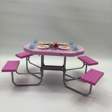 Usado, Conjunto de mesa de piquenique Barbie 2021 rosa e prata HTF! comprar usado  Enviando para Brazil