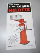 Folleto publicitario desplegable separador crema melotte c1920 vintage, usado segunda mano  Embacar hacia Argentina