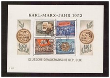 DDR Karl-Marx-Jahr  1953  Mi. Nr. 392 A-395 A  Block 9A  gestempelt comprar usado  Enviando para Brazil