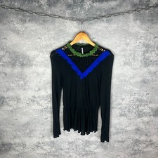 Usado, Blusa feminina Desigual tamanho P preta boho renda babado acabamento camisa peplum comprar usado  Enviando para Brazil