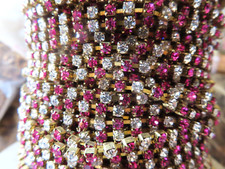 Corrente de strass Swarovski 6 pés 24pp cristal/fúcsia. Latão comprar usado  Enviando para Brazil