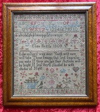 Antique georgian embroidery for sale  SOUTHAM