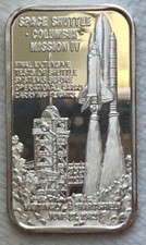 1982 One Troy Oz .999 Silver Mine Space Shuttle Columbia Art Bar #47 comprar usado  Enviando para Brazil