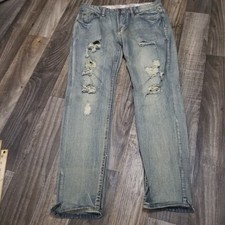 Jeans da moda tamanho 34x29 reto desgastado patch amarelo comprar usado  Enviando para Brazil