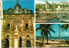 Cartão postal colorido vintage década de 1970 Salvador BA Brasil locais históricos praias comprar usado  Enviando para Brazil