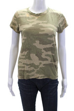 Camiseta feminina Rag & Bone algodão camuflada gola redonda verde tamanho pequeno, usado comprar usado  Enviando para Brazil
