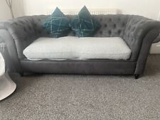 Gray chesterfield sofa for sale  LONDON