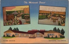 1951 HAVANA, Illinois cartão postal "Becker & Long's TOWN HOUSE RESTAURANT" linho comprar usado  Enviando para Brazil