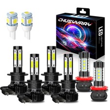 Farol de LED H7+H7+H11 feixe alto baixo + luz de neblina 6x kit de lâmpadas 6000K branco sem ventilador comprar usado  Enviando para Brazil