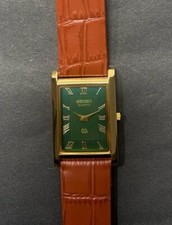 Relógio de pulso masculino vintage Seiko quartzo fino OURO E VERDE - (FRETE GRÁTIS) comprar usado  Enviando para Brazil