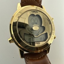 Vintage Disney x Lorus Animado Piscando Sorridente Mickey Mouse Relógio Tom Dourado comprar usado  Enviando para Brazil
