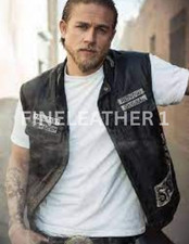 Colete Masculino Samcro Son Of Anarchy SOA Estilo Filme Motociclista Couro Genuíno, usado comprar usado  Enviando para Brazil