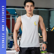 Usado, Colete esportivo masculino grande fitness colete masculino solto puro algodão sem mangas comprar usado  Enviando para Brazil
