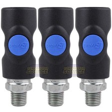 Pacote com 3 acopladores plugue de ar Prevost Safety 1/4" MNPT Prevo S1 industrial ISI061251 comprar usado  Enviando para Brazil