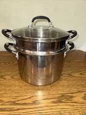 Panela de aço inoxidável profissional Tramontina Dbl.BoilerStrainer inserção 8QT comprar usado Panela de aço inoxidável profissional Tramontina Dbl.BoilerStrainer inserção 8QT comprar usado  Enviando para Brazil