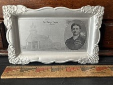 Usado, Bandeja de alumínio antiga Troy New Hampshire primeira igreja batista 1900 Pstr Ringros comprar usado  Enviando para Brazil
