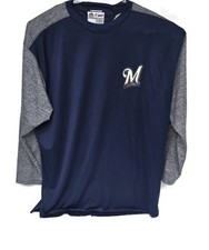 Usado, Camisa masculina Milwaukee Brewers 4XLT azul cinza MLB base térmica majestosa comprar usado  Enviando para Brazil