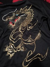 Quimono bordado dragão preto adulto XXL dourado feito no Japão comprar usado  Enviando para Brazil