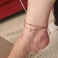 Fusskette heart edelstahl gebraucht kaufen  Nürnberg