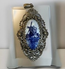 Vtg pendant delft for sale  Greenleaf