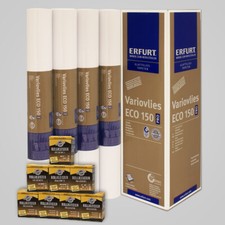 8x Erfurt EcoVlies EV150 Glattvlies Variovlies 150m² | 8x Kleister (1,24€/1qm) comprar usado  Enviando para Brazil