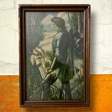 Estampa antiga George Frederic Watts Litho Sir Galahad Knight quadro original 13"" comprar usado  Enviando para Brazil