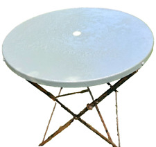 MESA DE JARDIM FRANCESA ANTIGA FERRO DOBRÁVEL ESTILO COUNTRY FRANCÊS RECÉM REPINTADA comprar usado  Enviando para Brazil