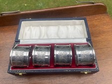 Four silver serviette for sale  SOLIHULL