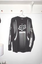 Camiseta masculina manga longa vintage Fox Racing GG preta logotipo motocross Y2K comprar usado  Enviando para Brazil