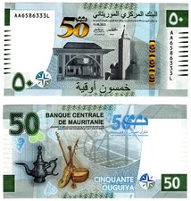 2023 Mauritânia 50 Ougiyah P28 uma nota UNC prefixo AA RARO, usado comprar usado  Enviando para Brazil
