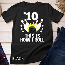 Usado, Camiseta unissex festa de aniversário boliche 10 anos How Roll 10º presentes comprar usado  Enviando para Brazil