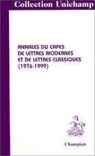 Annales capes lettres d'occasion  France