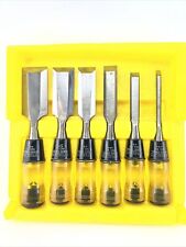 Stanley No 60 6Pc Bench Chisel Set 1/4 ''-1-1/2'' w / Estojo de transporte de plástico rígido comprar usado  Enviando para Brazil