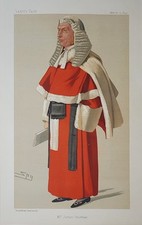 LITOGRAFIA ANTIGA ORIGINAL FEIRA DE VAIDADE JUIZ LEGAL VESTIDO DE VERMELHO "JUSTICE GRANTHAM", usado comprar usado  Enviando para Brazil