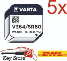 5 x V364 Uhren-Batterie Knopfzelle SR60 SR621SW AG1 VARTA Neu Silberoxid 364, usado comprar usado  Enviando para Brazil