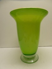 VIDRO ARTÍSTICO VINTAGE VERDE TRIPLO AMARELO E BRANCO VASO DE VIDRO ARTE ESTÚDIO comprar usado  Enviando para Brazil