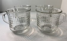 4 peças Caneca xícara de café/chá de vidro padrão quadrado transparente 8 oz na borda estampada México comprar usado  Enviando para Brazil