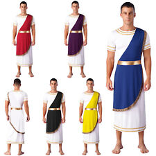 Herren Altgriechische Toga Kostüme Goldtrims Römische Robe Atmungsaktiv Retro comprar usado  Enviando para Brazil