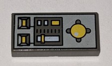 Lego 3069bpc1 cinza azulado escuro 1x2 ranhura de azulejo com padrão de painel de controle do veículo comprar usado  Enviando para Brazil