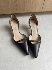 Salto Manolo Blahnik Katia couro preto D’Orsay tamanho 39.5 – Bombas elegantes  comprar usado  Enviando para Brazil