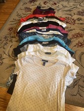 Lote por atacado/19 blusas femininas pequenas de manga curta negócios casuais cores comprar usado  Enviando para Brazil