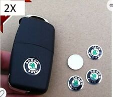 2XLOGO S KODA KEY  EMBLEMA LOGO PEGATINA PARA MANDO LLAVE 14MM METALICO comprar usado  Enviando para Brazil