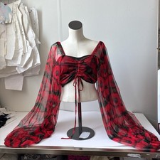 Usado, Blusa de malha com estampa floral sob medida feita sob medida e mangas lanterna tamanho pequeno  comprar usado  Enviando para Brazil