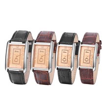 Relógio de pulso masculino feminino clássico casual retangular quartzo couro ecológico Casais comprar usado  Enviando para Brazil