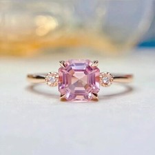 Asscher pink sapphire for sale  CROYDON