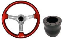Red chrome steering for sale  PETERBOROUGH